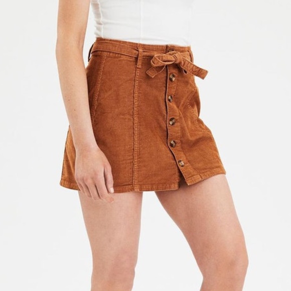 American Eagle Outfitters Dresses & Skirts - ae hi-rise a-line corduroy brown skirt